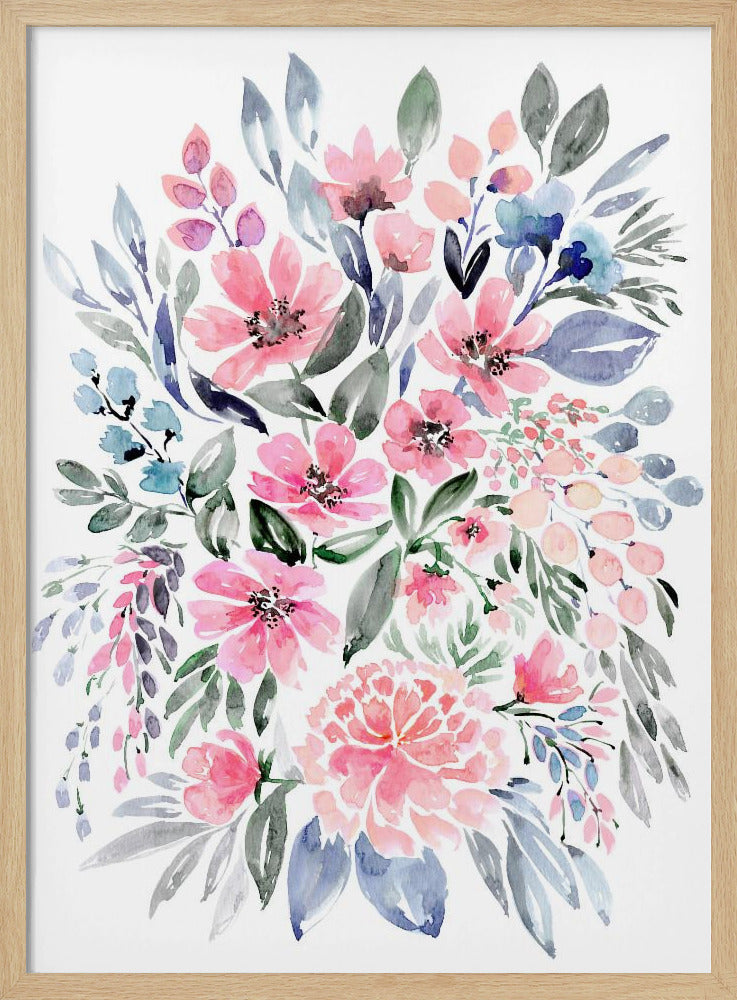 Clara watercolor bouquet Poster