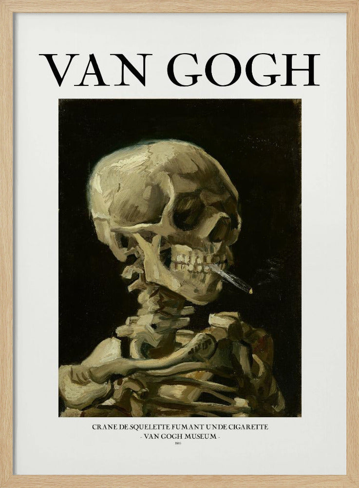 Head of a skeleton with a burning cigarette Poster