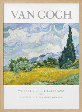 Wheat Field With Cypresses Poster