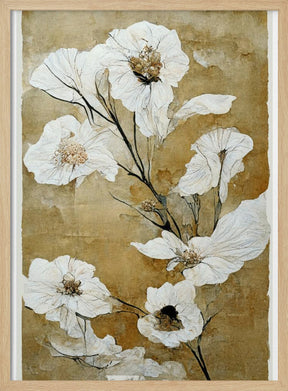 White Dry Flowers Poster