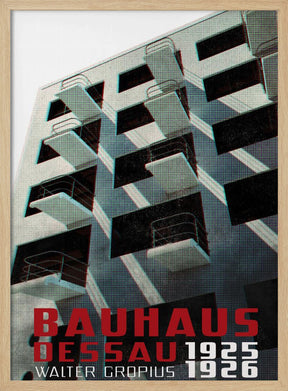 Bauhaus Dessau architecture in vintage magazine style VII Poster