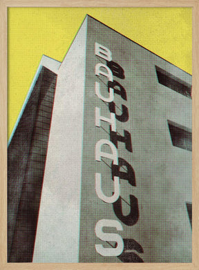 Bauhaus Dessau architecture in vintage magazine style Poster