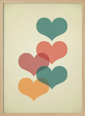 Mid century hearts I Poster