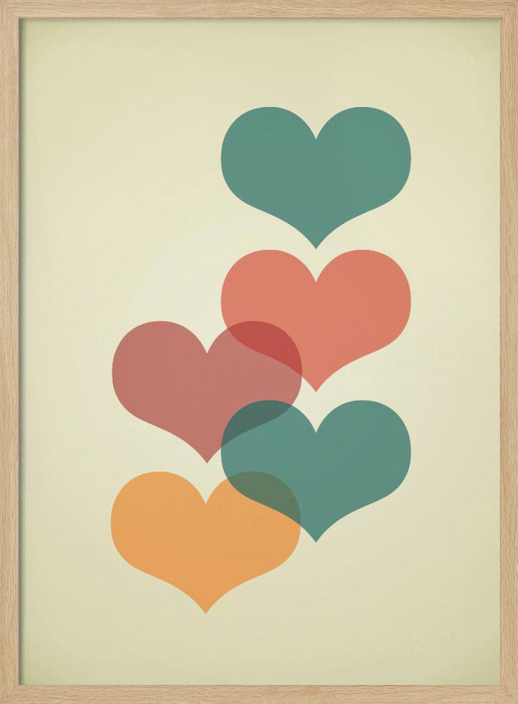 Mid century hearts I Poster