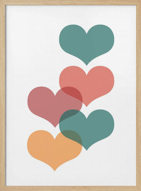 Mid century hearts Poster