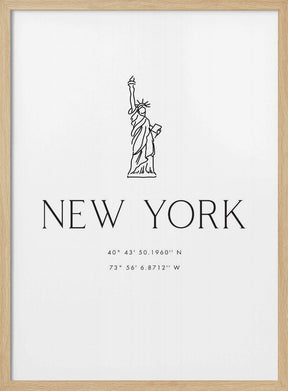 New York city coordinates Poster