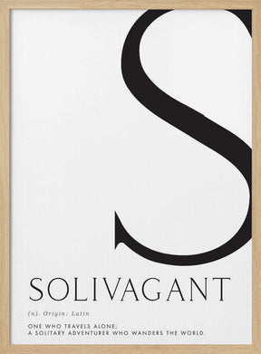 Solivagant definition typography art Poster