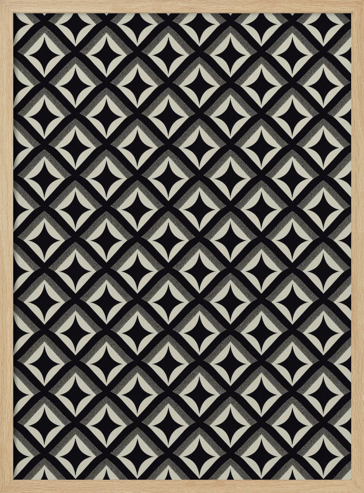 Black And White Tile Pattern Poster