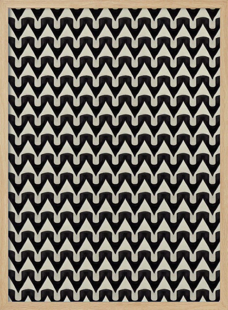 Black And White Zig Zag Pattern Poster