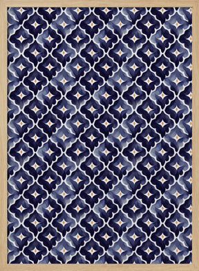 Blue Aquarell Tile Pattern Poster