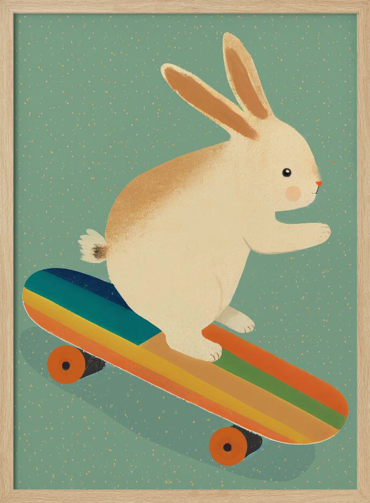 Bunny On Skateboard Poster