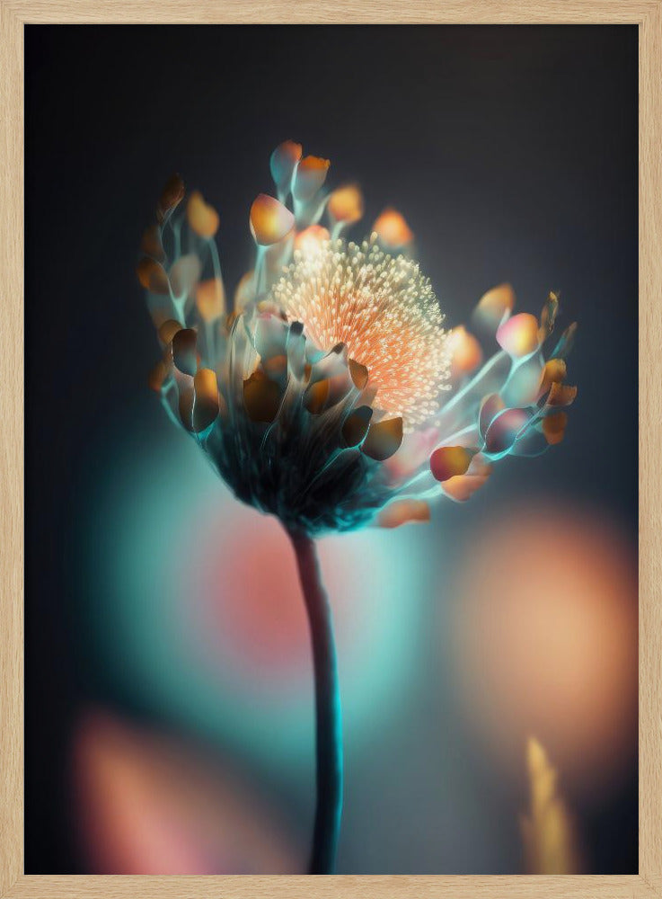 Colorful Glowing Flower Poster