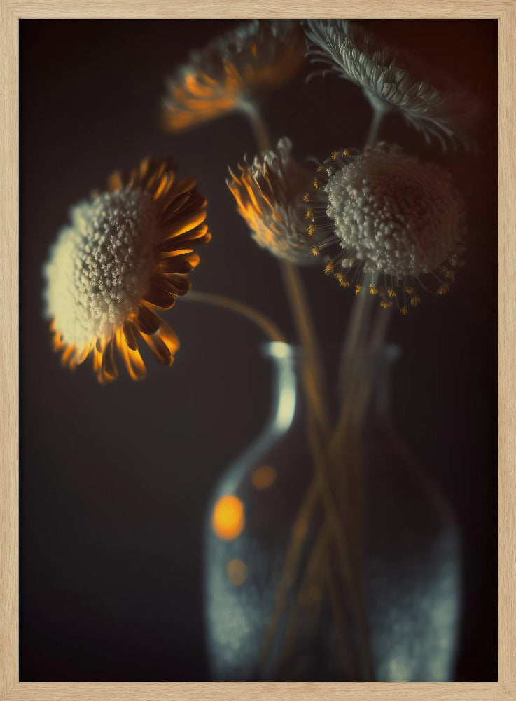 Flowers In Low Light Poster