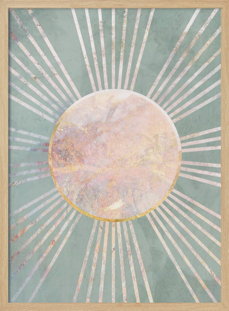 Sage Green Boho Sun Rays Poster