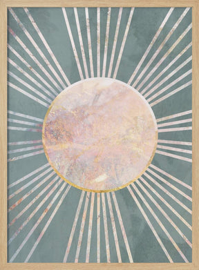 Deep Green Sun Rays Poster