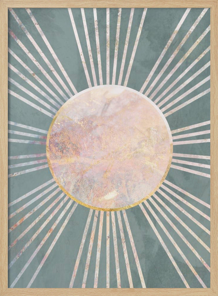 Deep Green Sun Rays Poster