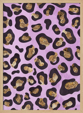 Gold leopard print pink Poster