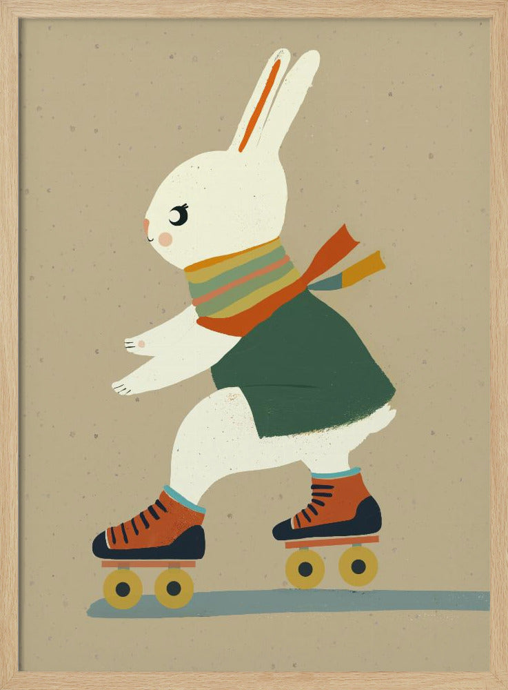 Inline Skating Bunny Poster