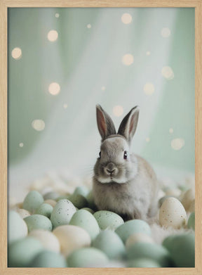 Bunny and Pastel Eggs Poster