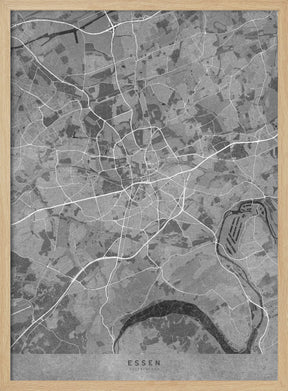 Gray vintage map of Essen Germany Poster