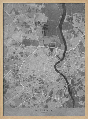 Gray vintage map of Bordeaux France Poster