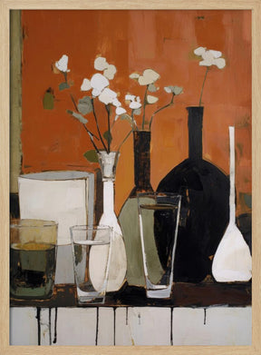 Stilllife With Glasses And Bottles Poster