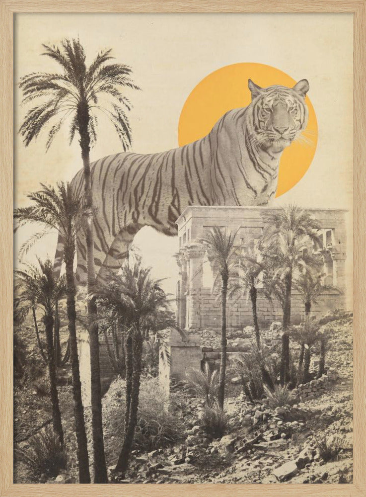 Giant Tiger In Ruins Poster