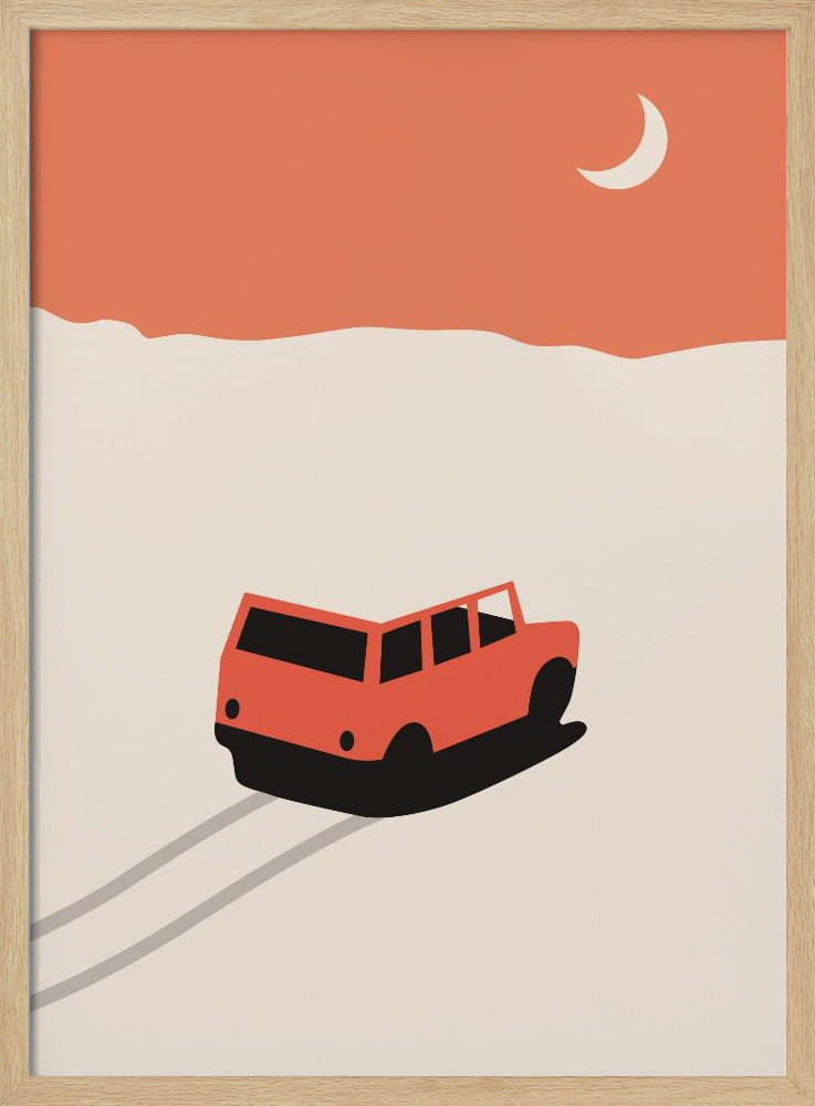 Car In Desert Poster