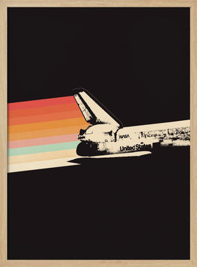 Space Ship Rainbow Poster