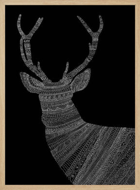 Stag Black Poster