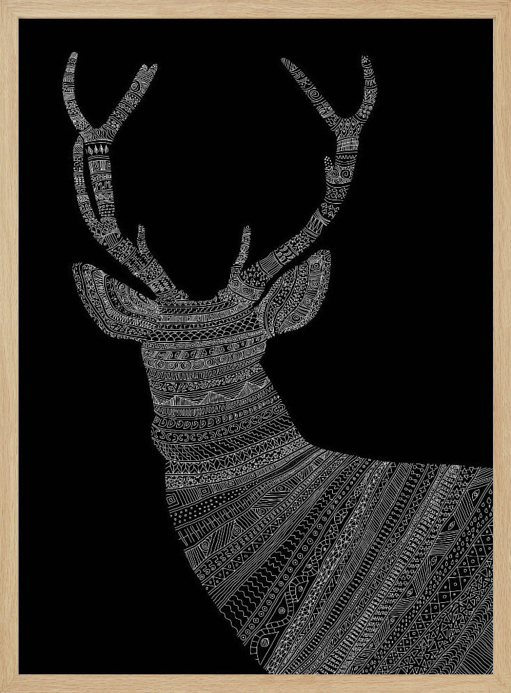 Stag Black Poster