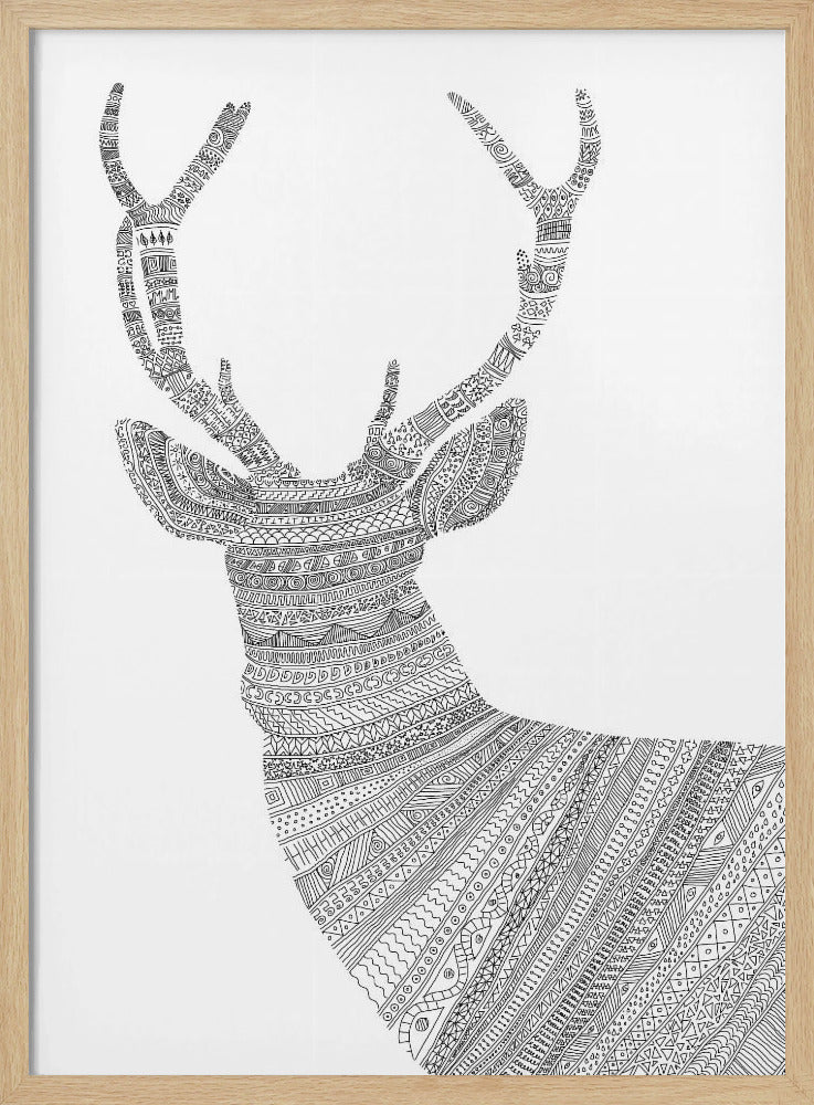 Stag White Poster