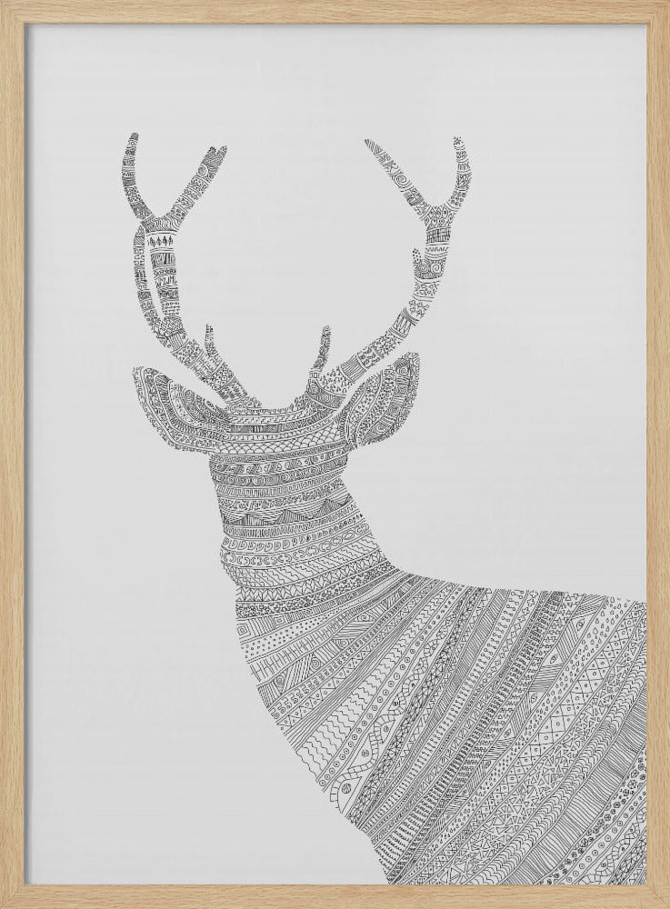 Stag Grey Poster