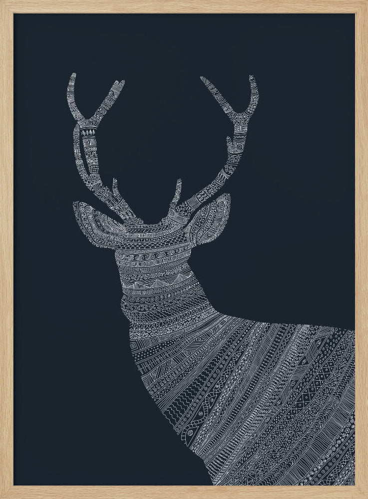 Stag Blue Poster