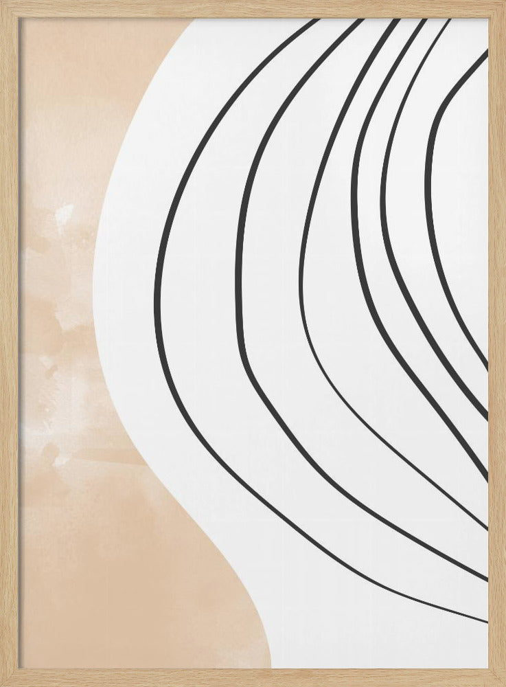 Beige Black Line Art Poster