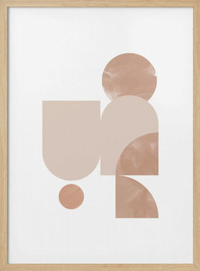 Beige Geometric Art Poster