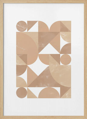 Beige Geometric Art Poster