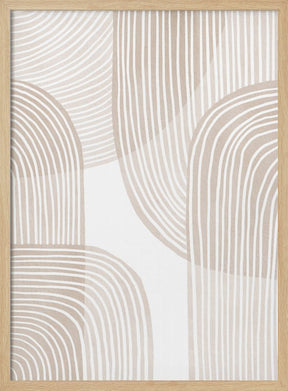 Abstract Beige Line Art Poster