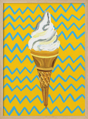 Ice Cream Yellow Zigzag Poster