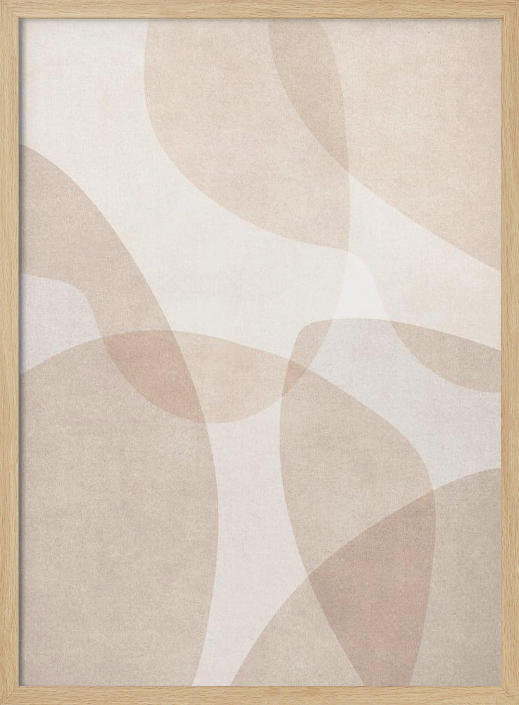 Abstract Beige Geometric Art Poster