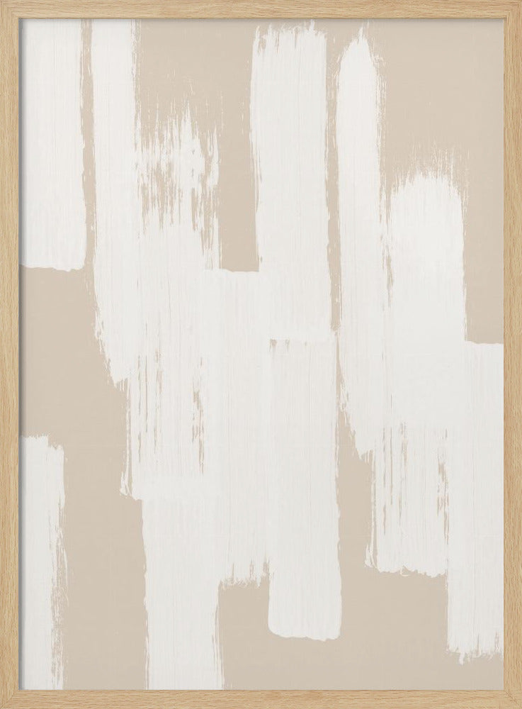 Beige Brush Strokes Poster