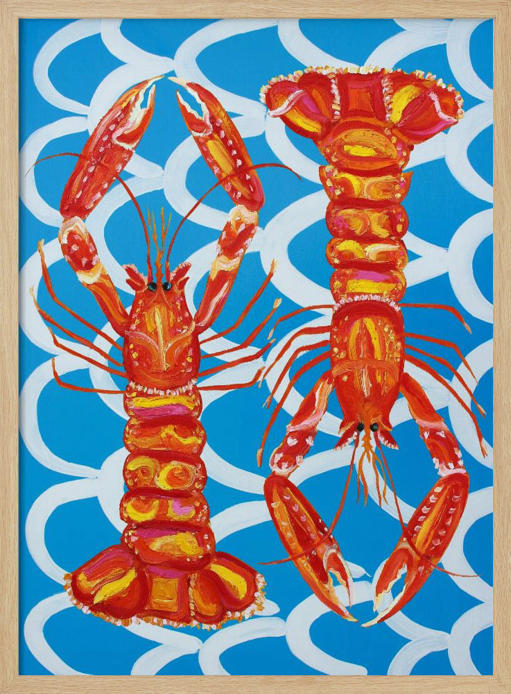 Langoustines On Blue Poster