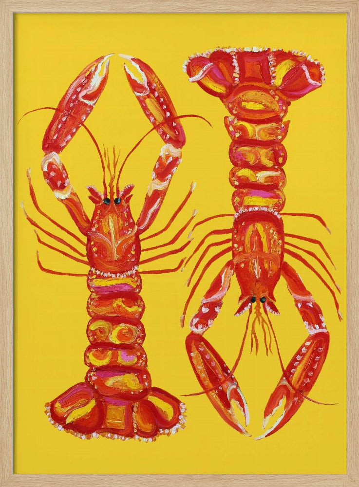 Langoustines On Yellow Poster