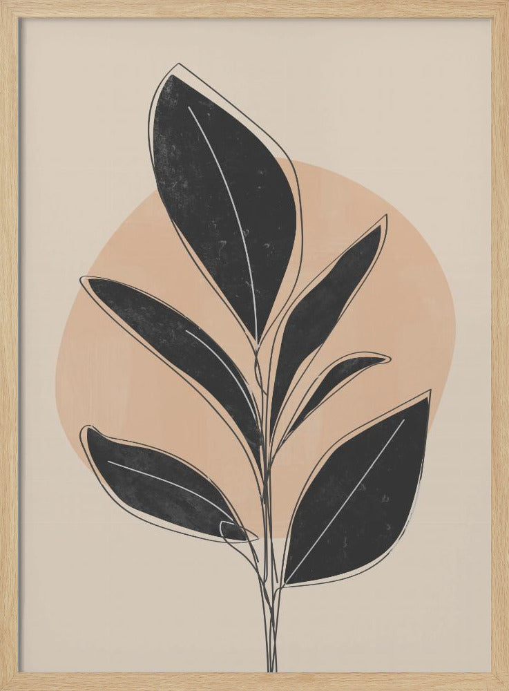 Black Abstract Plant Poster