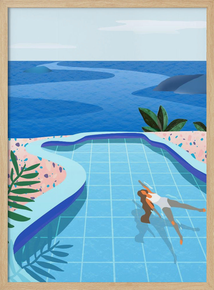 Girl in Pool Poster