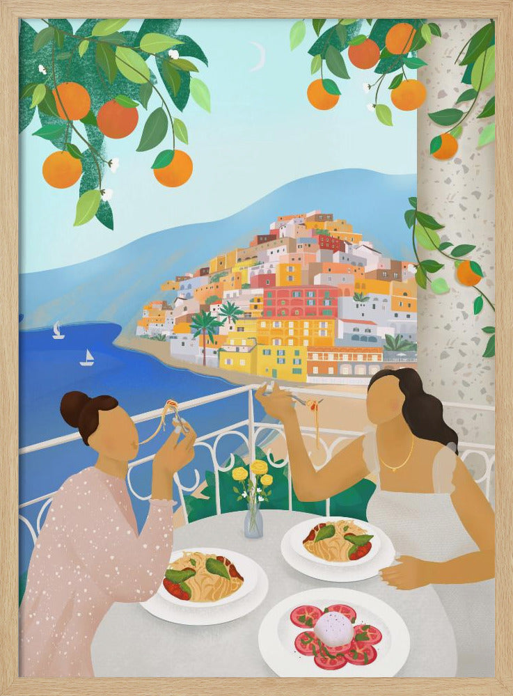 Girls in Positano Poster