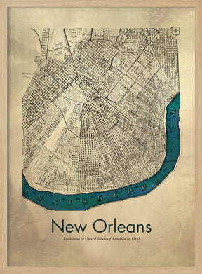 New Orleans map Poster