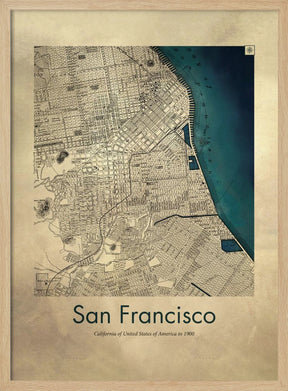 San Francisco retro map Poster