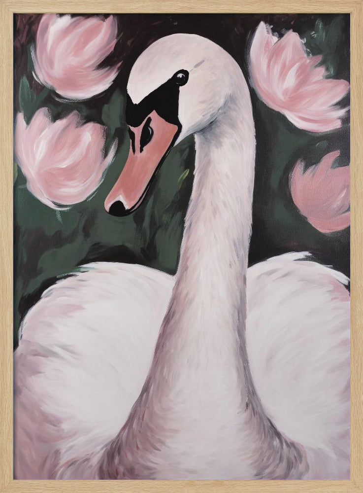 Swan In The Pond Poster