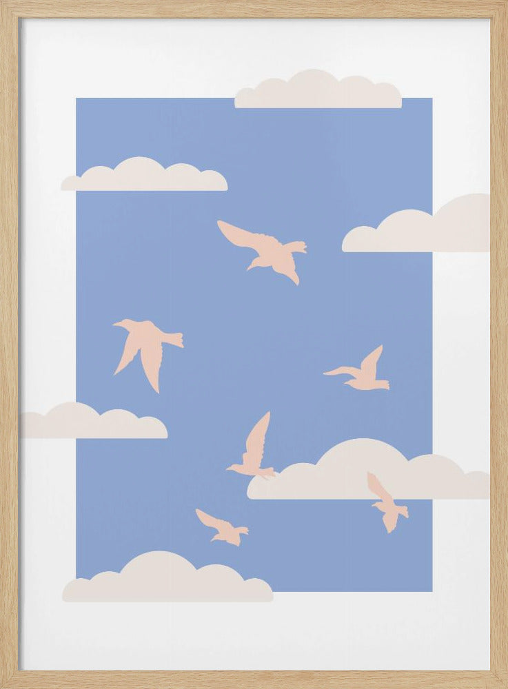 Clouds Bird Poster